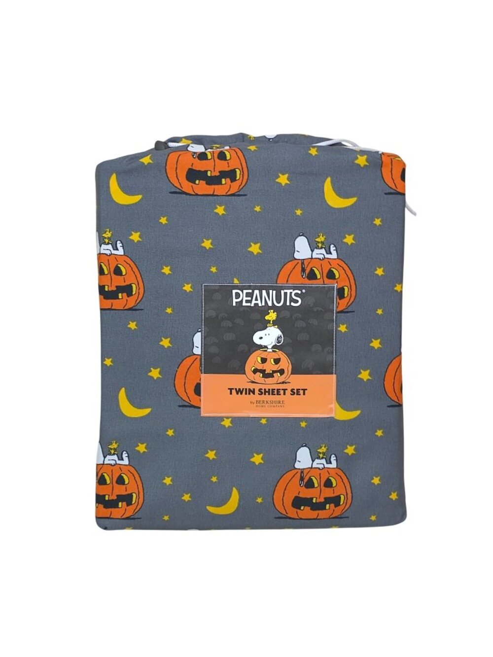 Peanuts Snoopy & Woodstock Twin Sheet Set Halloween By Berkshire With Pumpkins